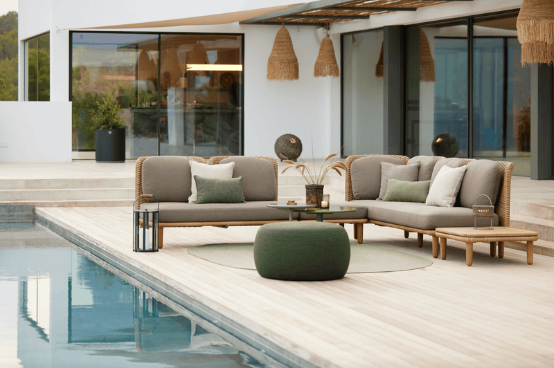 Circle Footstool - Cane Line - Outdoor Furniture - Small - Taupe - HORNE