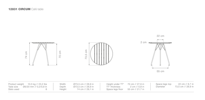 CIRCUM Outdoor Café Table - HOUE - Outdoor Furniture - Bamboo - HORNE