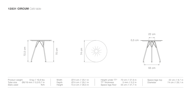 CIRCUM Outdoor Café Table - HOUE - Outdoor Furniture - Bamboo - HORNE