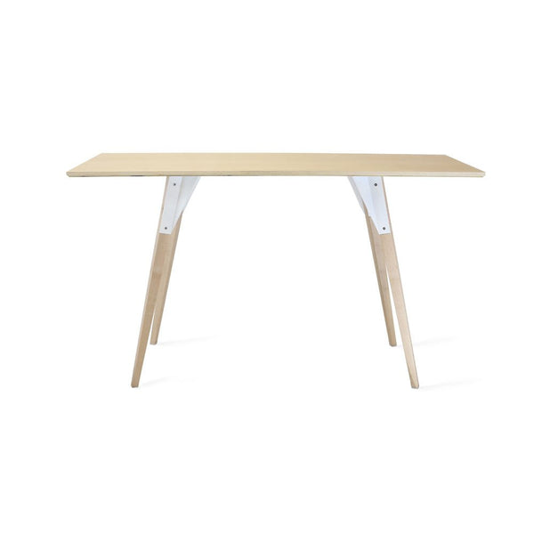Clarke No Drawer Thin Rectangle Desk - Maple - Tronk - Tables + Desks - White - HORNE