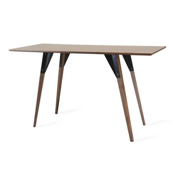 Clarke No Drawer Thin Rectangle Desk - Walnut - Tronk - Tables + Desks - Black - HORNE