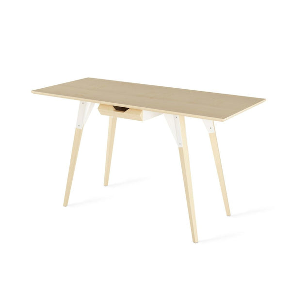 Clarke With Drawer Thin Rectangle Desk - Maple - Tronk - Tables + Desks - White - HORNE