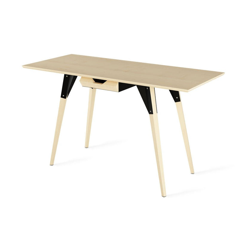 Clarke With Drawer Thin Rectangle Desk - Maple - Tronk - Tables + Desks - Black - HORNE