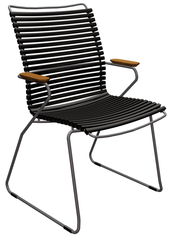 CLICK Outdoor Dining Chair w/Armrests - Tall Back - HOUE - Outdoor Furniture - Black - HORNE