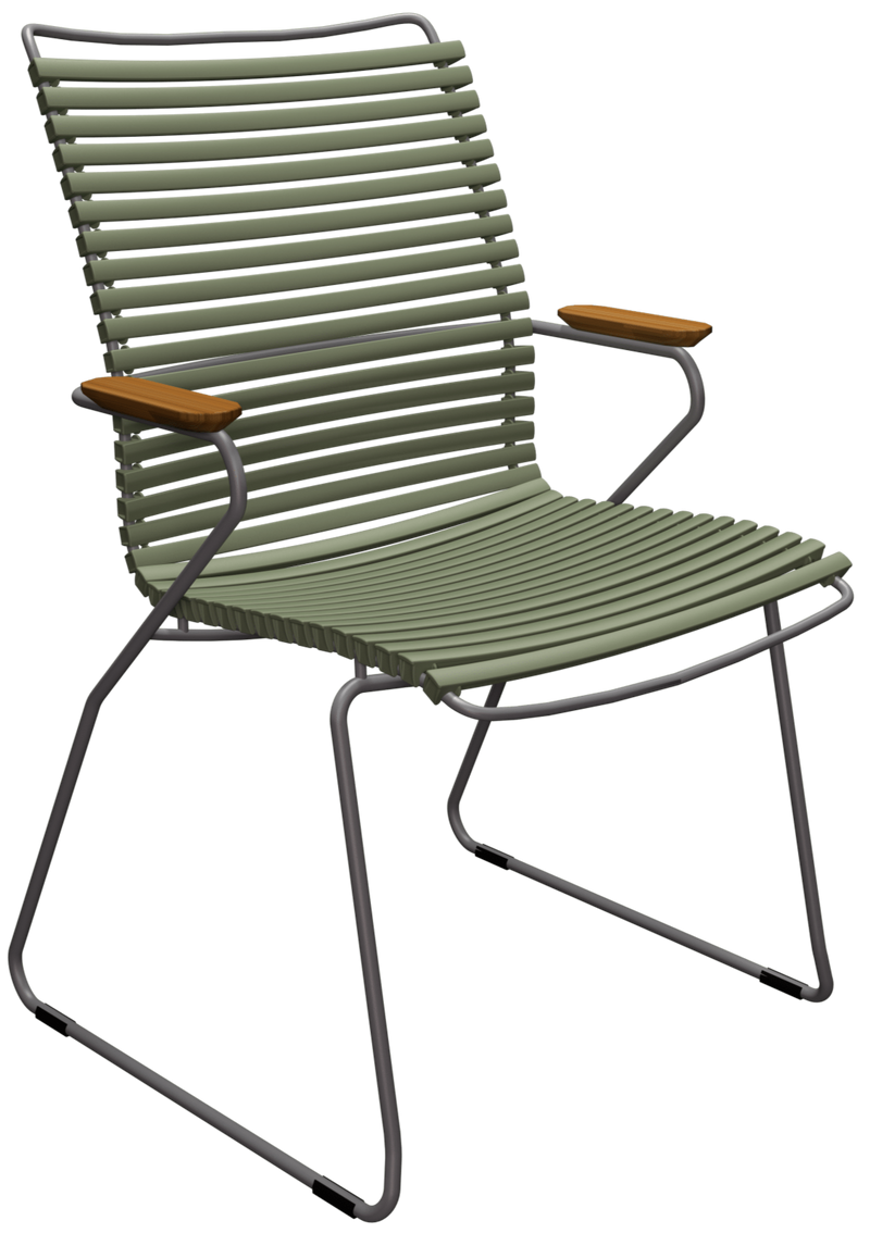 CLICK Outdoor Dining Chair w/Armrests - Tall Back - HOUE - Outdoor Furniture - Pine Green - HORNE