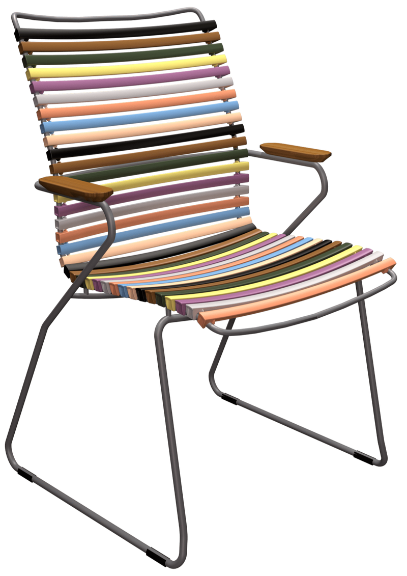 CLICK Outdoor Dining Chair w/Armrests - Tall Back - HOUE - Outdoor Furniture - Pine Green - HORNE