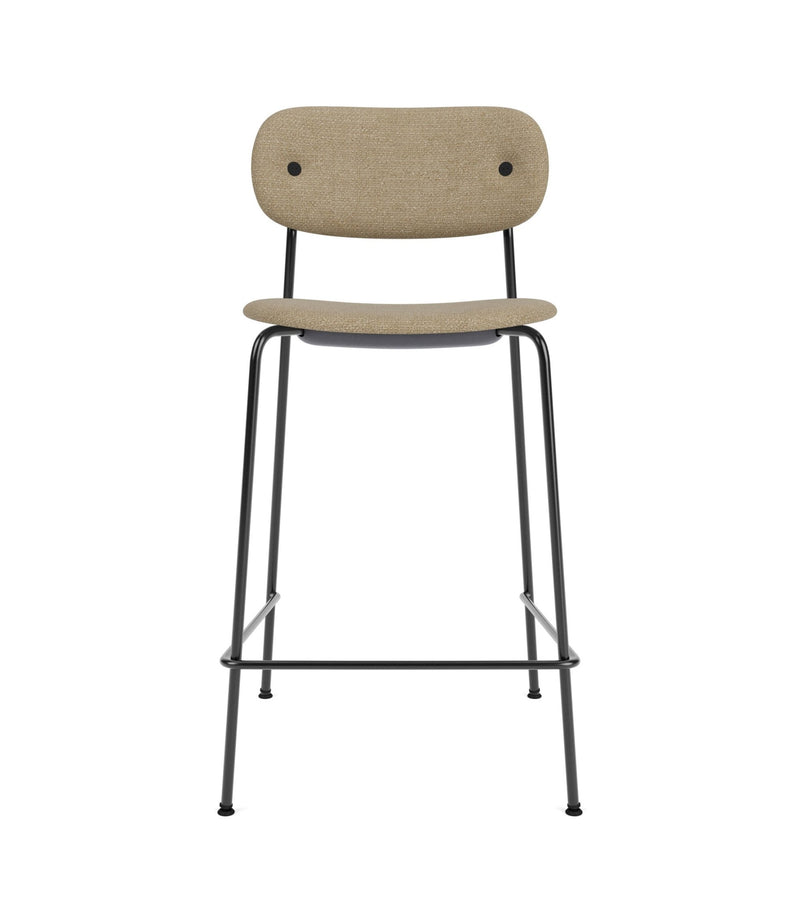 Co Counter Chair - Fully Upholstered - Audo Copenhagen - Chairs - Black Steel/ Audo Boucle 02 (Beige) - HORNE