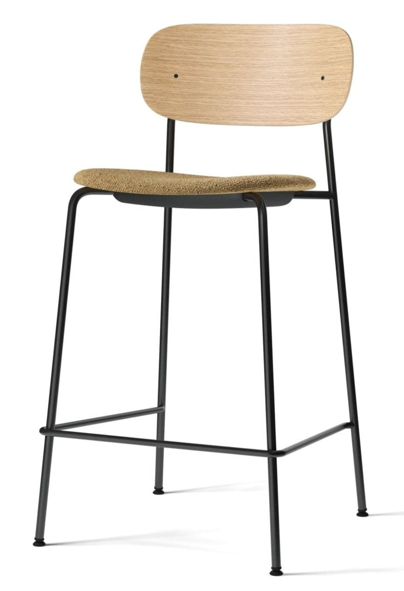 Co Counter Chair - Upholstered Seat - Audo Copenhagen - Chairs - Natural Oak/ Audo Boucle 02 (Beige) - HORNE