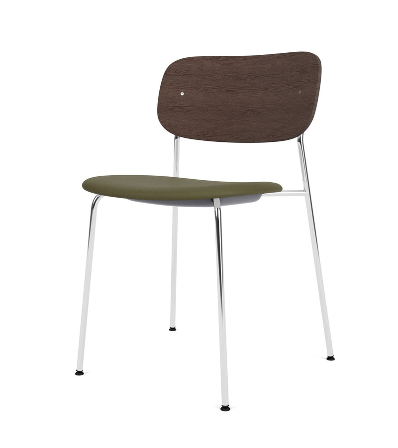 Co Dining Chair - Partially Upholstered - No Armrests - Audo Copenhagen - Chairs - Black Frame/ Black Oak Back/ Re - wool 0198 (Black) - HORNE