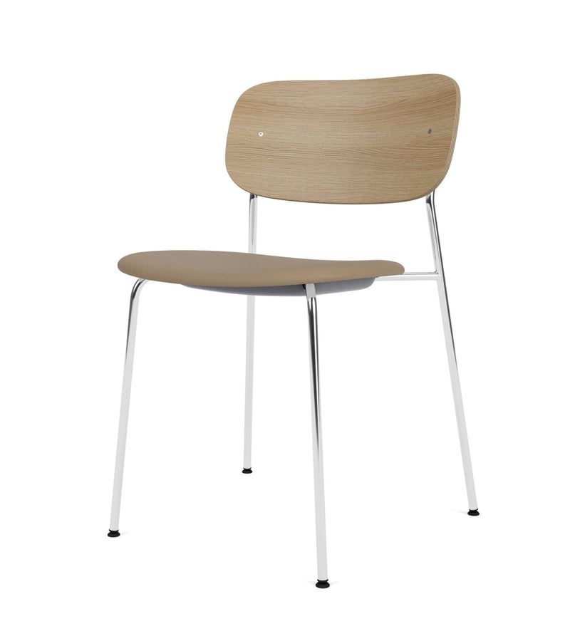 Co Dining Chair - Partially Upholstered - No Armrests - Audo Copenhagen - Chairs - Black Frame/ Black Oak Back/ Re - wool 0198 (Black) - HORNE