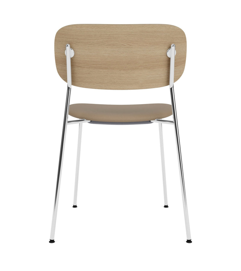 Co Dining Chair - Partially Upholstered - No Armrests - Audo Copenhagen - Chairs - Black Frame/ Black Oak Back/ Re - wool 0198 (Black) - HORNE