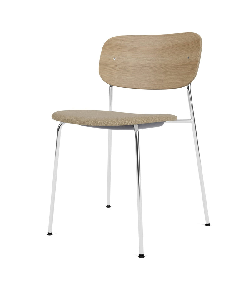 Co Dining Chair - Partially Upholstered - No Armrests - Audo Copenhagen - Chairs - Black Frame/ Black Oak Back/ Re - wool 0198 (Black) - HORNE