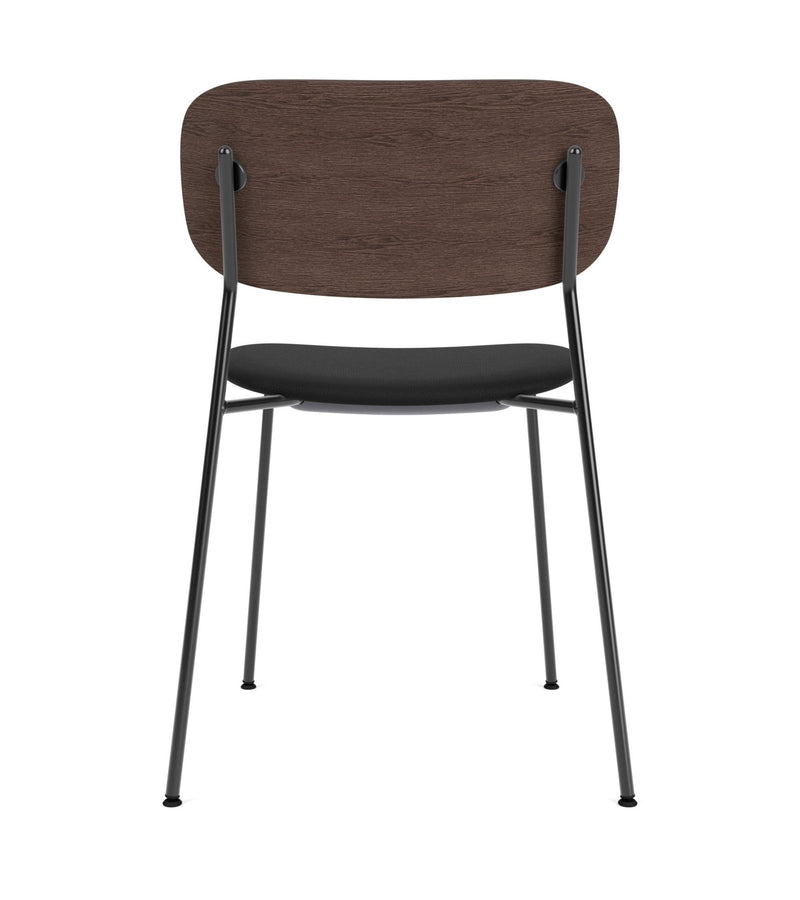 Co Dining Chair - Partially Upholstered - No Armrests - Audo Copenhagen - Chairs - Black Frame/ Black Oak Back/ Re - wool 0198 (Black) - HORNE