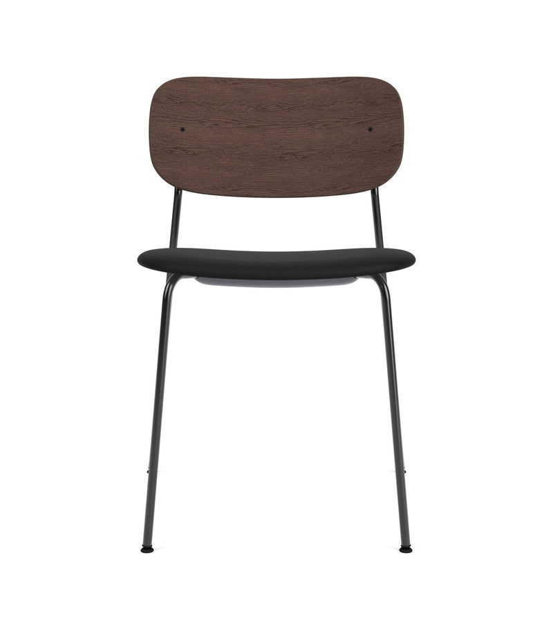 Co Dining Chair - Partially Upholstered - No Armrests - Audo Copenhagen - Chairs - Black Frame/ Black Oak Back/ Re - wool 0198 (Black) - HORNE