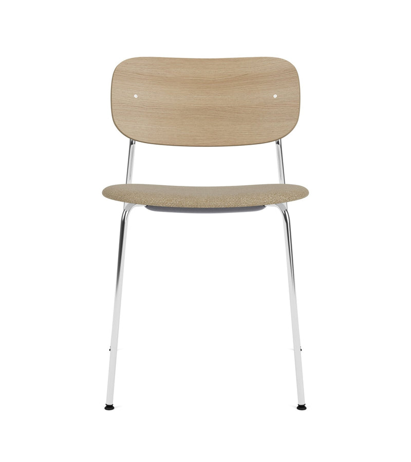 Co Dining Chair - Partially Upholstered - No Armrests - Audo Copenhagen - Chairs - Black Frame/ Black Oak Back/ Re - wool 0198 (Black) - HORNE