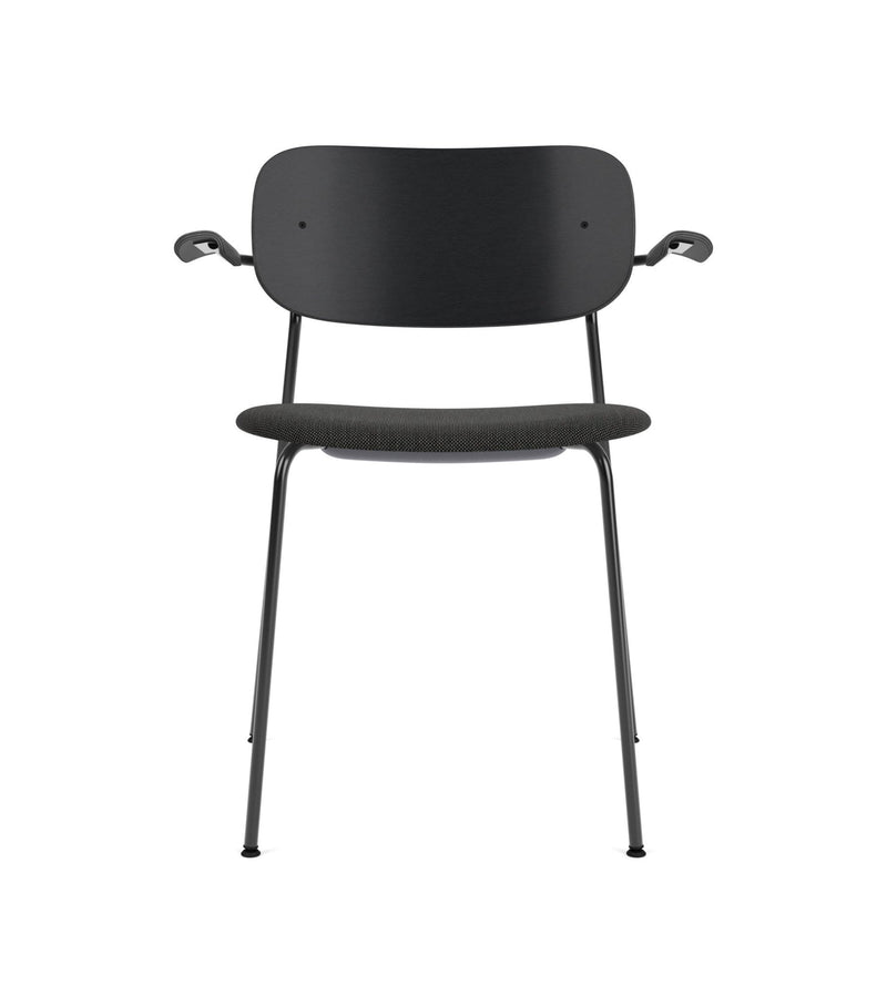 Co Dining Chair - Partially Upholstered - w/Armrests - Audo Copenhagen - Chairs - Black Frame/ Black Oak/ Re - wool 0198 (Black) - HORNE