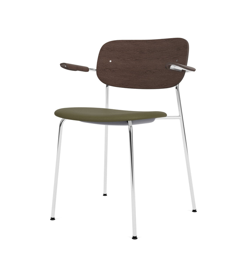 Co Dining Chair - Partially Upholstered - w/Armrests - Audo Copenhagen - Chairs - Black Frame/ Black Oak/ Re - wool 0198 (Black) - HORNE