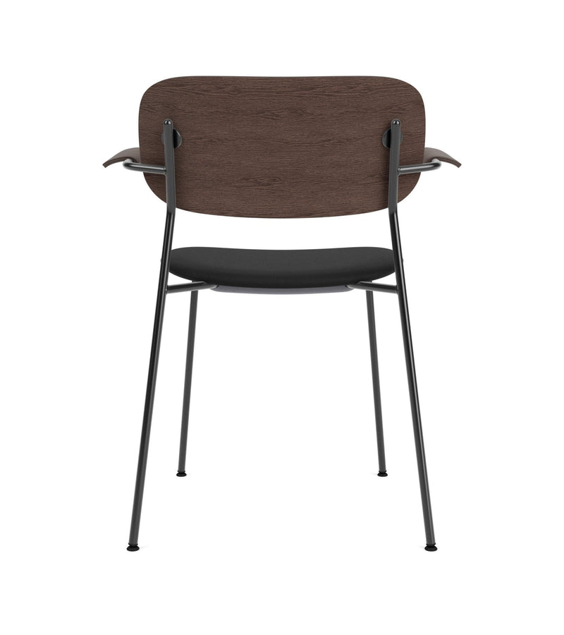 Co Dining Chair - Partially Upholstered - w/Armrests - Audo Copenhagen - Chairs - Black Frame/ Black Oak/ Re - wool 0198 (Black) - HORNE