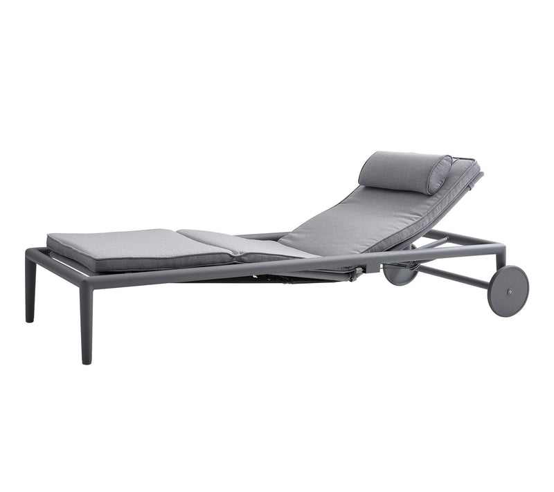 Conic Sunbed With Gas Spring - Cane Line - Outdoor Furniture - Grey - HORNE