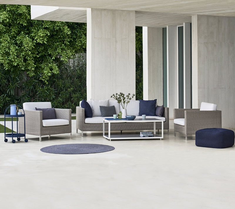 Connect Lounge Chair - Cane Line Outdoor Furniture - Black - Grey Cushion Set - HORNE