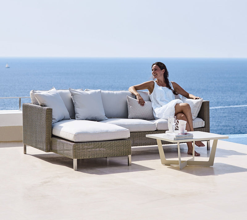Connect Sofa Chaise Lounge Module - Cane Line - Outdoor Furniture - Left Module - Add Taupe Cushion Set - HORNE