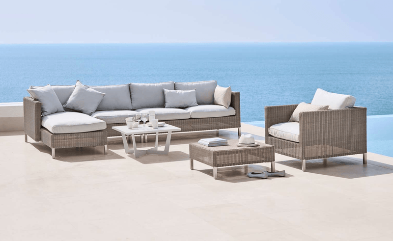 Connect Sofa Chaise Lounge Module - Cane Line - Outdoor Furniture - Left Module - Add Taupe Cushion Set - HORNE