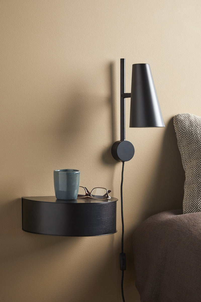 Cono Wall Lamp - Woud - Lamps - Black - HORNE