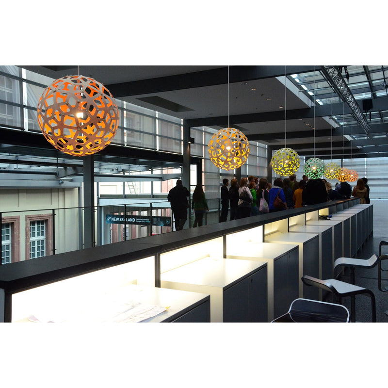 Coral Pendant Bamboo - Painted - David Trubridge - Pendants - Aqua - Size 400: 15.5