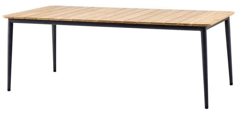 Core Table - Cane Line - Outdoor Furniture - Small - Lava Grey & Teak - HORNE