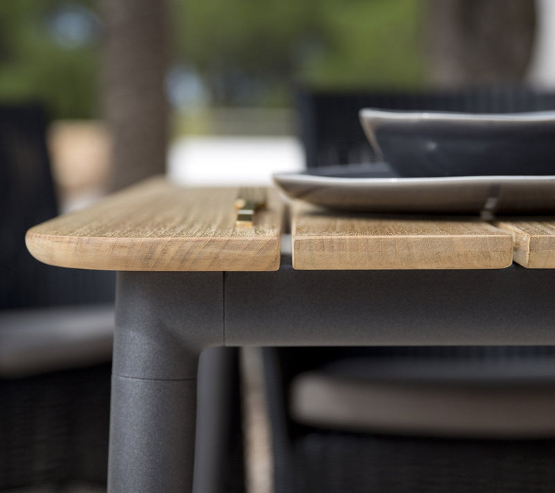 Core Table - Cane Line - Outdoor Furniture - Small - Lava Grey & Teak - HORNE