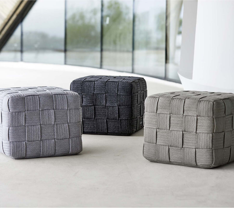 Cube Footstool - Cane Line - Outdoor Furniture - Dark Grey - HORNE