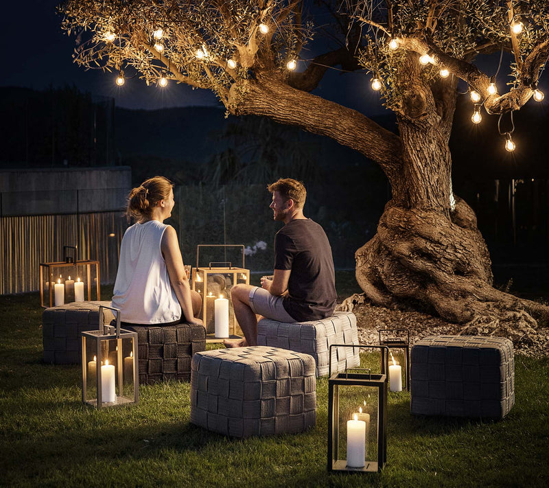 Cube Footstool - Cane Line - Outdoor Furniture - Dark Grey - HORNE