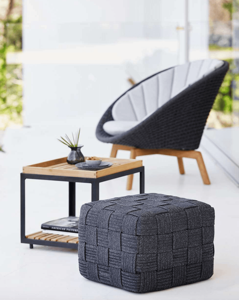 Cube Footstool - Cane Line - Outdoor Furniture - Dark Grey - HORNE