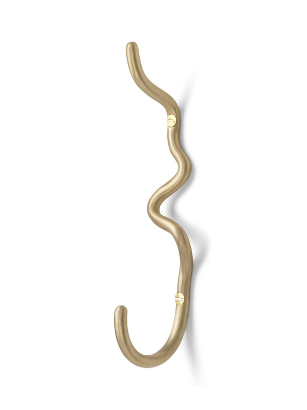 Curvature Hook - Ferm Living - Hangers & Hooks - Brass - HORNE