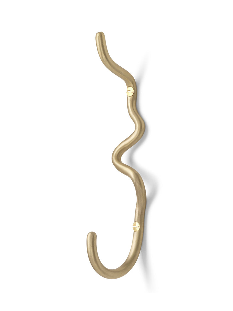 Curvature Hook - Ferm Living - Hangers & Hooks - Brass - HORNE