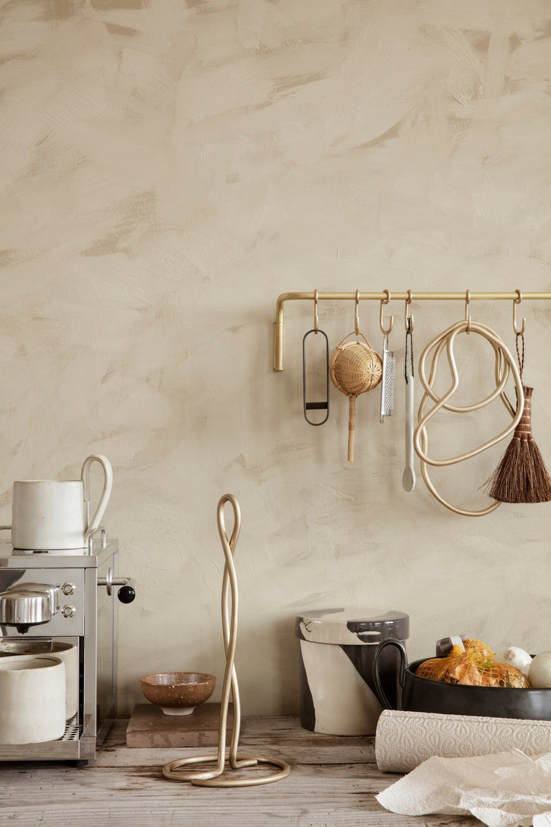 Curvature Paper Towel Holder - Ferm Living - Kitchen & Dining - Brass - HORNE