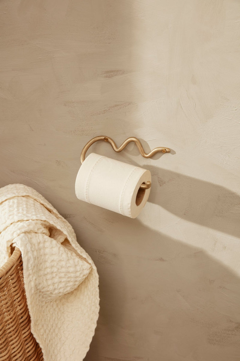Curvature Toilet Paper Holder - Ferm Living - Bath - Brass - HORNE