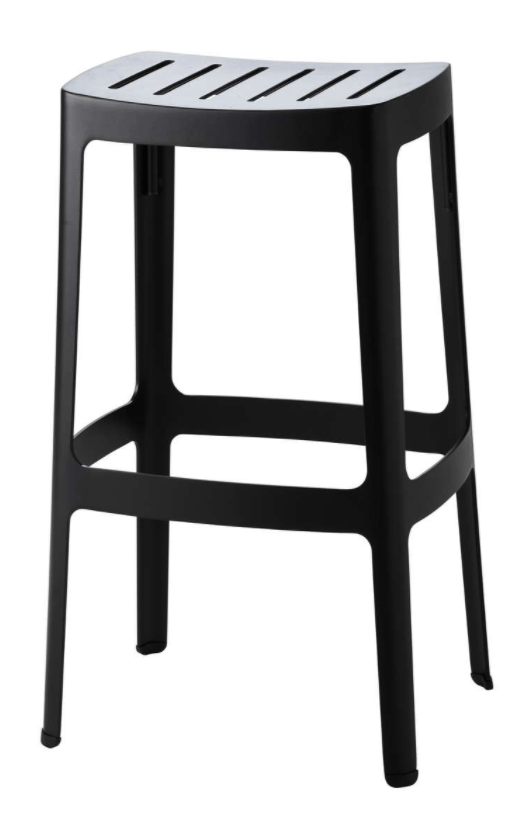 Cut Bar Stool High - Cane Line - Outdoor Furniture - Black - HORNE
