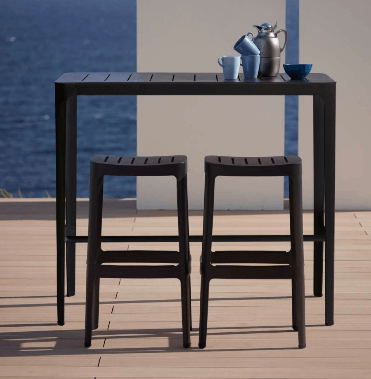 Cut Bar Stool High - Cane Line - Outdoor Furniture - Black - HORNE