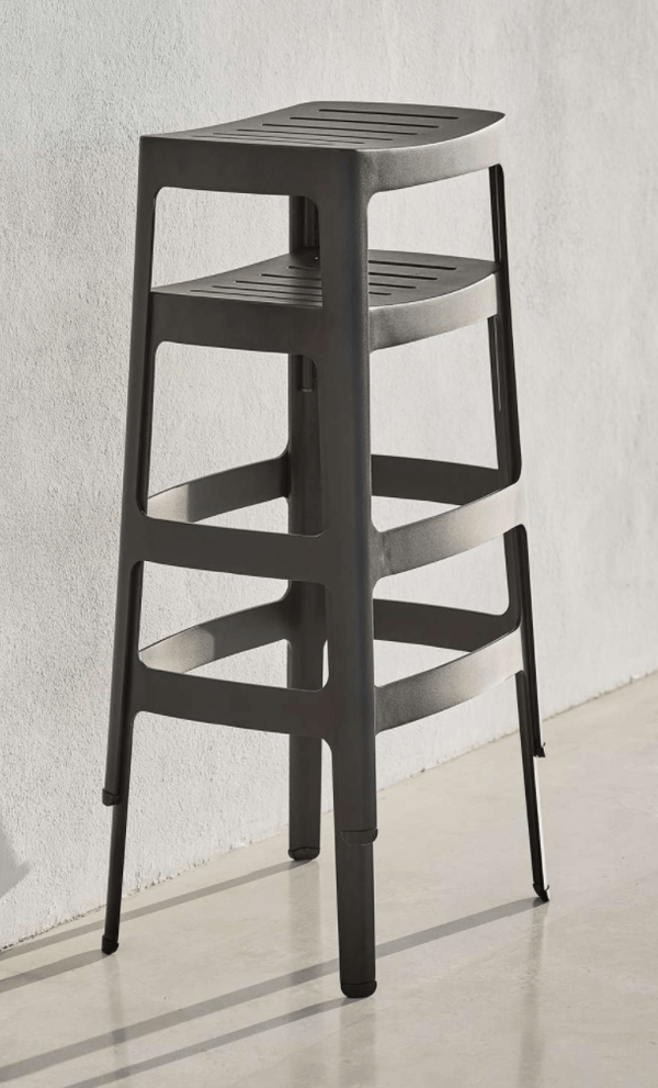 Cut Bar Stool High - Cane Line - Outdoor Furniture - White - HORNE