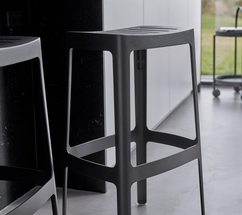 Cut Bar Stool High - Cane Line - Outdoor Furniture - Black - HORNE