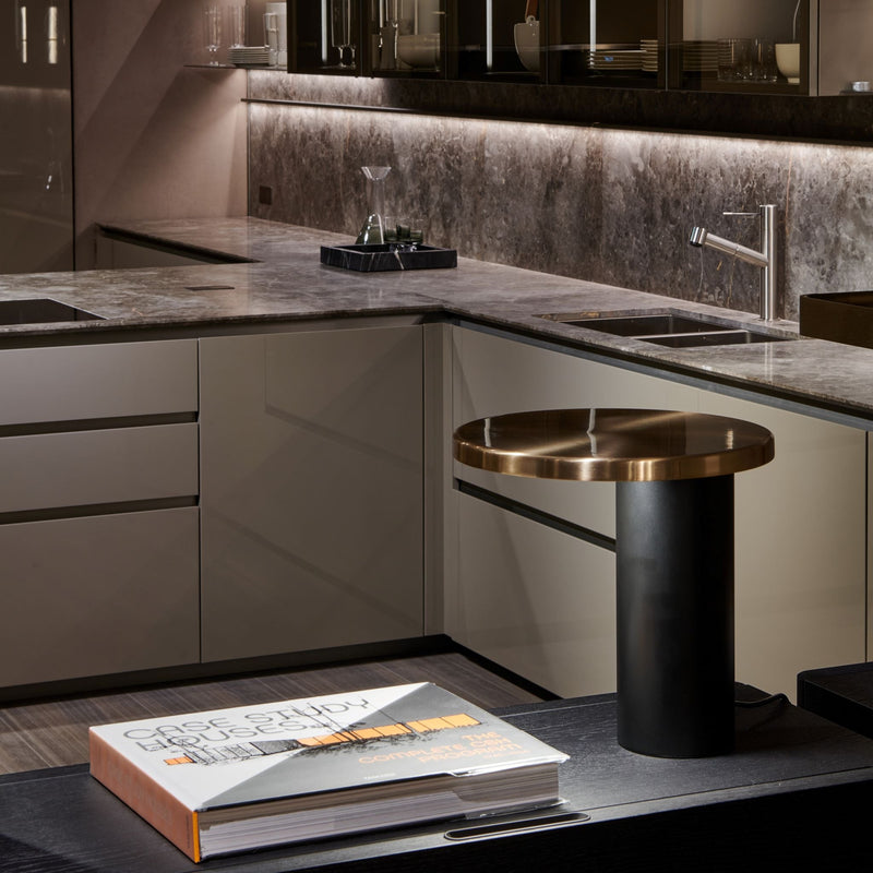 Cylinda Table Lamp - Oluce - Table + Task - Black - HORNE