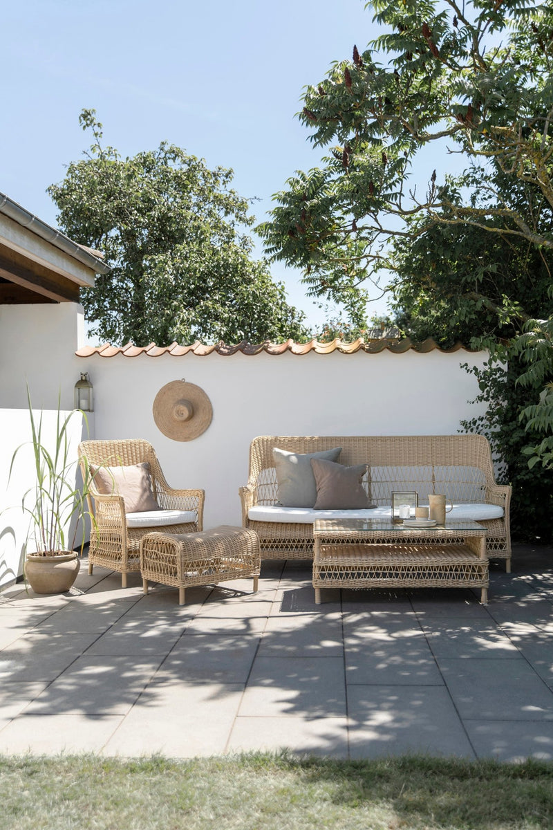 Dawn 3 - Seater Sofa - Exterior - Sika Design - Outdoor Furniture - Antique - Snow White 100% Polyester - HORNE