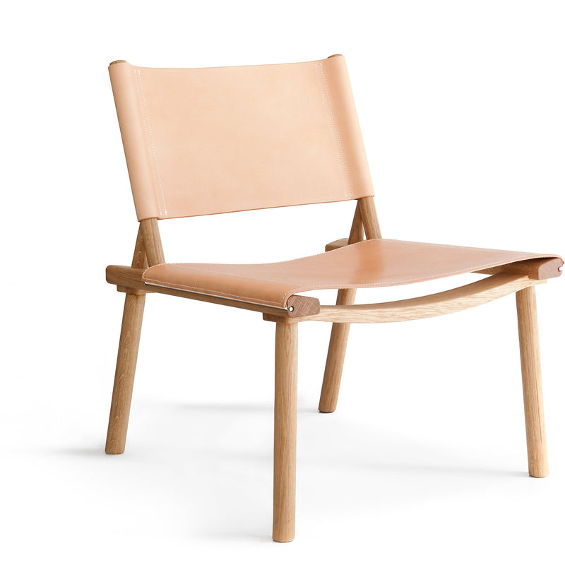 Horne December Wood And Leather Scandinavian Lounge Chair