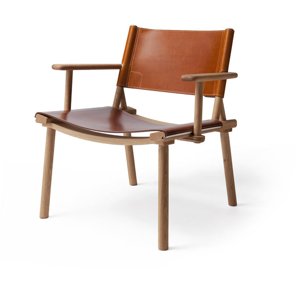 Horne December Wood And Leather Scandinavian Lounge Chair