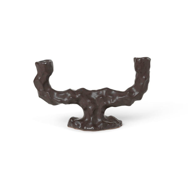 Dito Candle Holder - Double - Ferm Living - Candle Holders - Dark Brown - HORNE