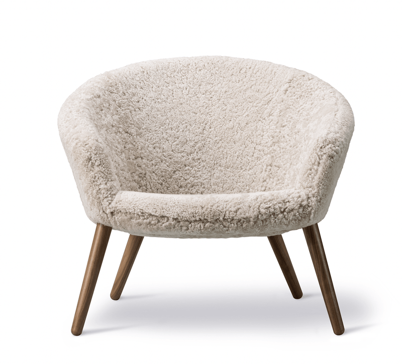 Ditzel Lounge Chair - Lacquered Walnut - Fredericia - Chairs - Moonlight Sheepskin - HORNE