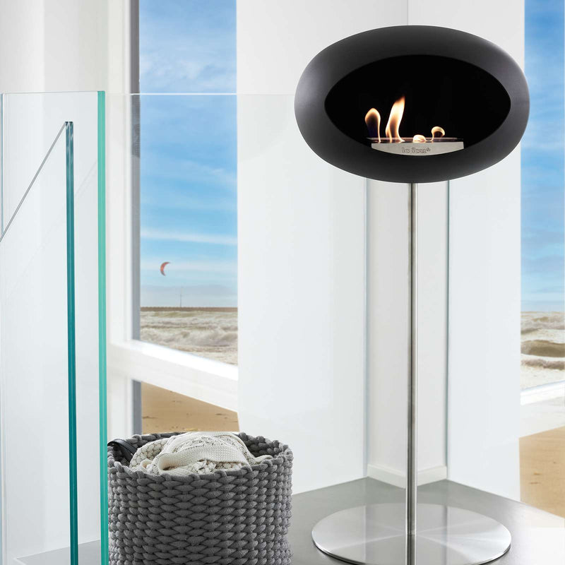 Dome - Steel High - Le Feu - Fire Pits + Grills - Black Dome - Polished Steel Pole - Polished Steel Plate - HORNE