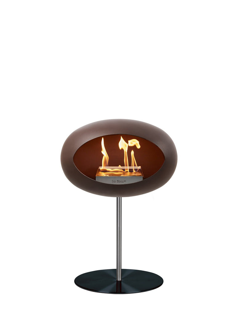 Dome - Steel Low - Le Feu - Fire Pits + Grills - Black Dome - Polished Steel Pole - Polished Steel Plate - HORNE