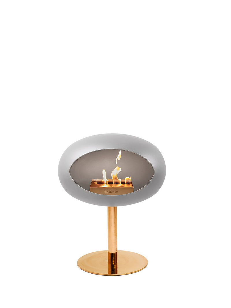 Dome - Steel Low - Le Feu - Fire Pits + Grills - Black Dome - Polished Steel Pole - Polished Steel Plate - HORNE